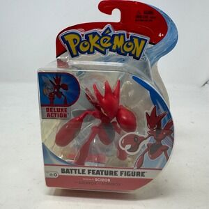 Pokemon Scizor Battle Feature Figure Deluxe Action Jazwares 97858 New